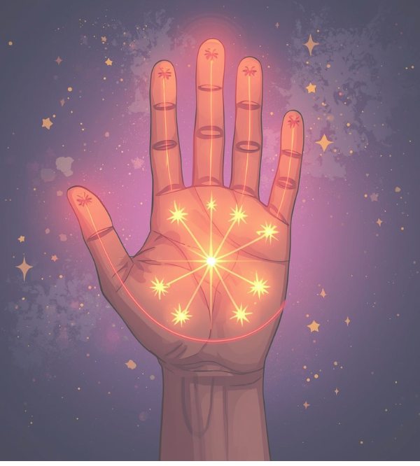 Hand image with lines visible for palm reading